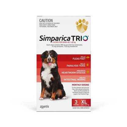 SIMPARICA Trio Very Large Dog 40.1-60Kg Red