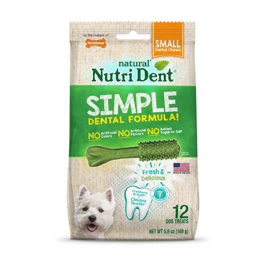 NYLABONE Nutri-Dent Simple Brush Sticks Small Bag 12pcs 160g
