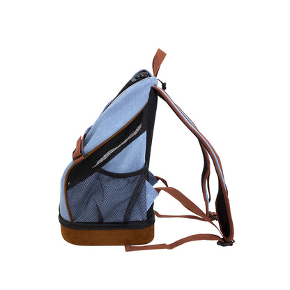 IBIYAYA Denim Fun Lightweight Ventilated Backpack Pet Carrier