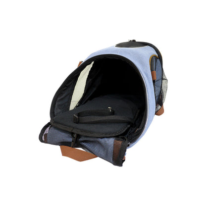 IBIYAYA Denim Fun Lightweight Ventilated Backpack Pet Carrier