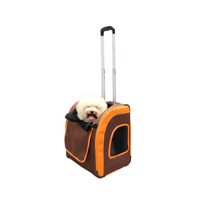 IBIYAYA Wheeled Backpack Parallel Transport Pet Trolley