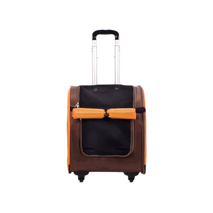 IBIYAYA Wheeled Backpack Parallel Transport Pet Trolley