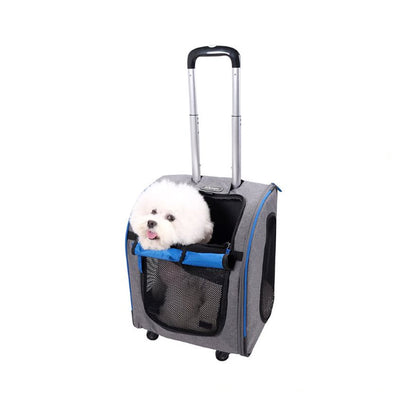 IBIYAYA Wheeled Backpack Parallel Transport Pet Trolley