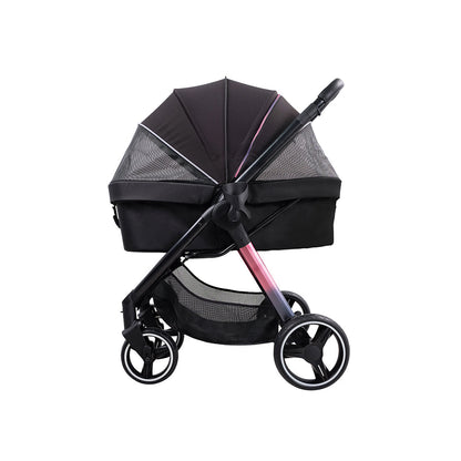 IBIYAYA Luxury Retro Style Foldable Pet Stroller For Up To 30Kg