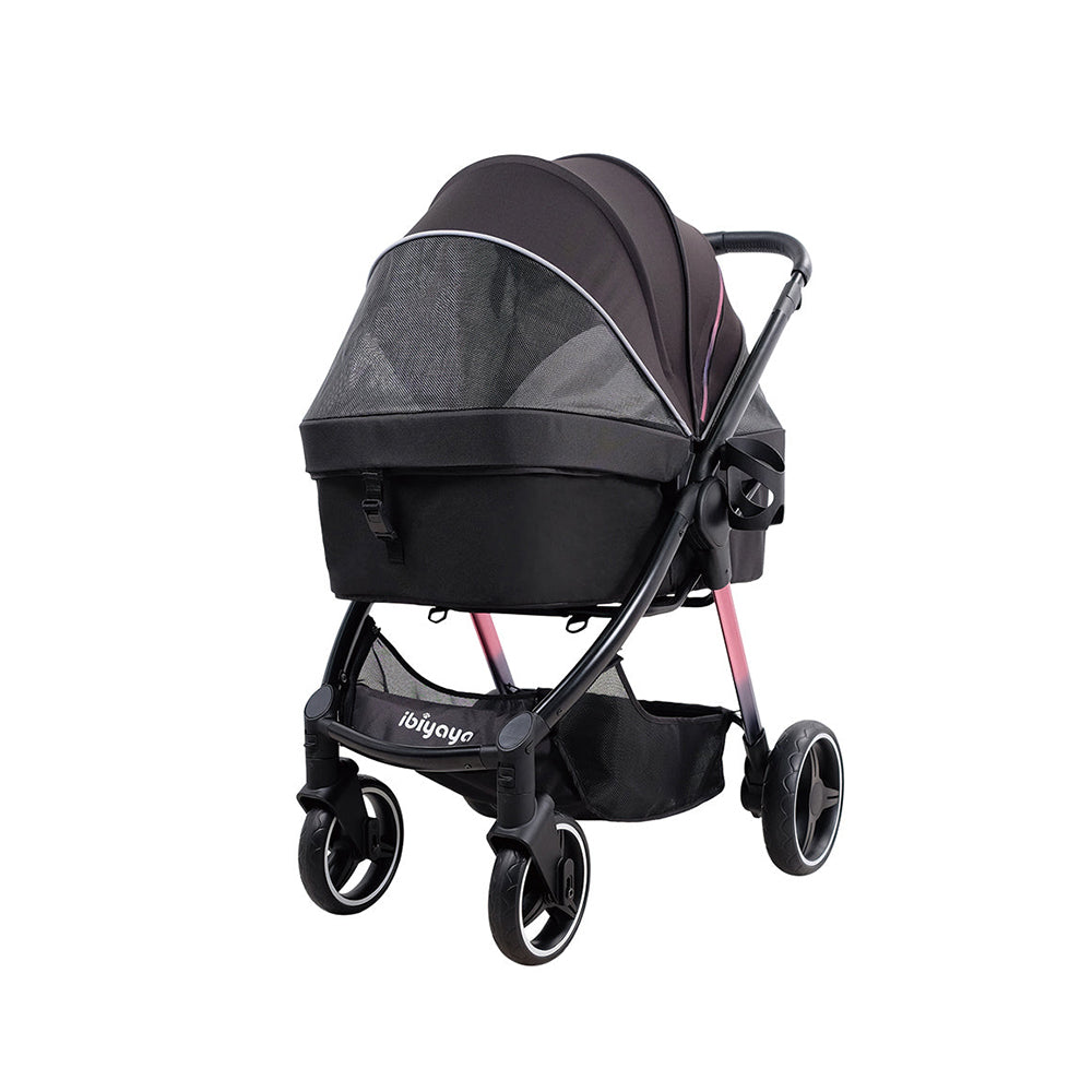 IBIYAYA Luxury Retro Style Foldable Pet Stroller For Up To 30Kg
