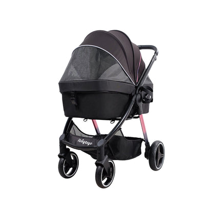 IBIYAYA Luxury Retro Style Foldable Pet Stroller For Up To 30Kg