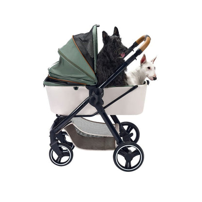 IBIYAYA Luxury Retro Style Foldable Pet Stroller For Up To 30Kg