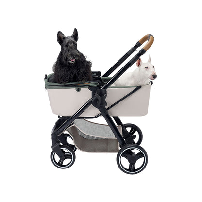 IBIYAYA Luxury Retro Style Foldable Pet Stroller For Up To 30Kg