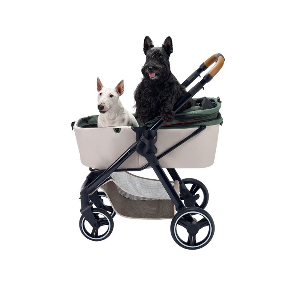 IBIYAYA Luxury Retro Style Foldable Pet Stroller For Up To 30Kg
