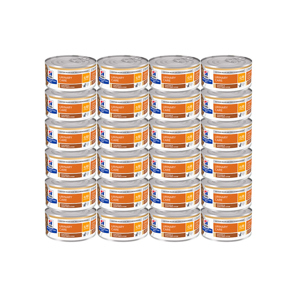 HILLS PRESCRIPTION DIET C/D Multicare Stress Urinary Care Chicken & Vegetable Stew Wet Cat Food — 82g × 24 front packshot