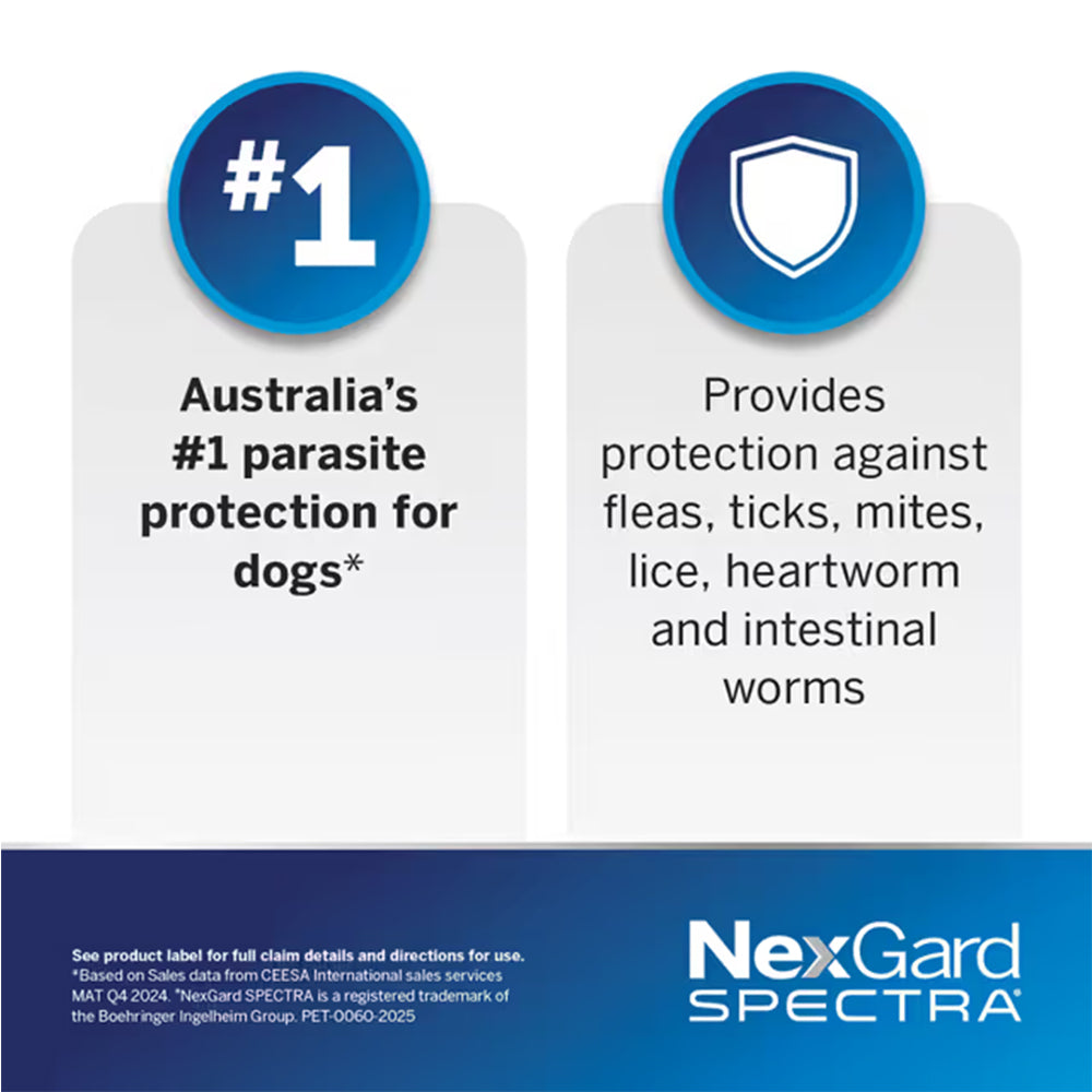 NexGard Spectra dog parasite protection graphic