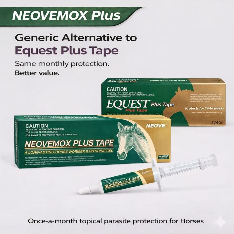 NEOVEMOX Plus Tape Long Acting Horse Wormer & Boticide Gel 11.8g