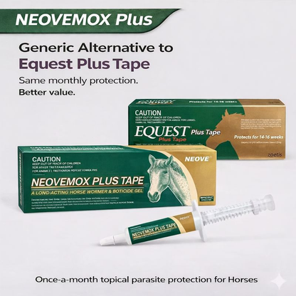 NEOVEMOX Plus Tape Long Acting Horse Wormer & Boticide Gel 11.8g
