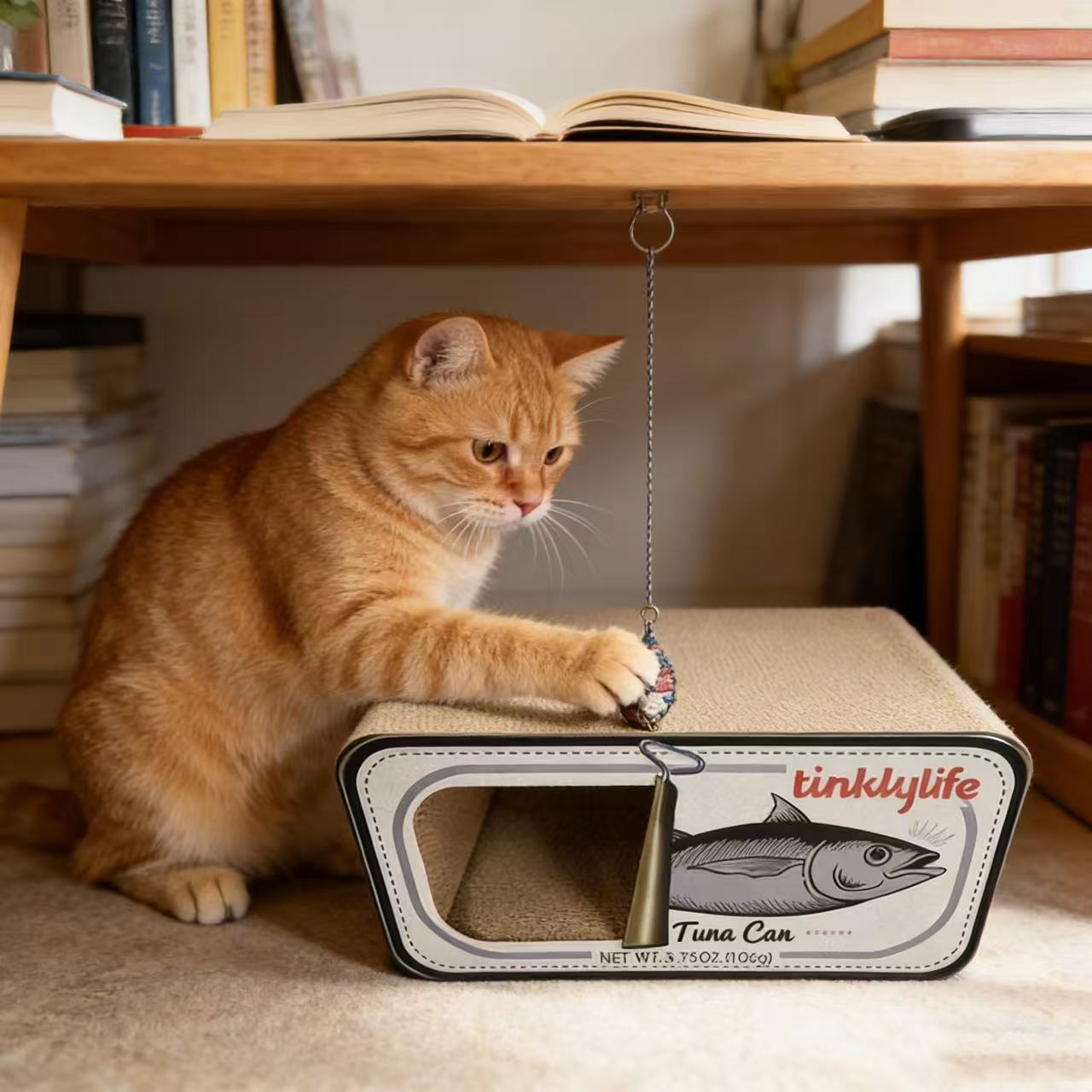 TINKLY LIFE White Tuna Can Cat Scratcher
