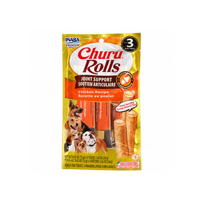 INABA Dog Churu Rolls Joint Support Chicken 3Pcs (12g x 3) – white-background product packshot