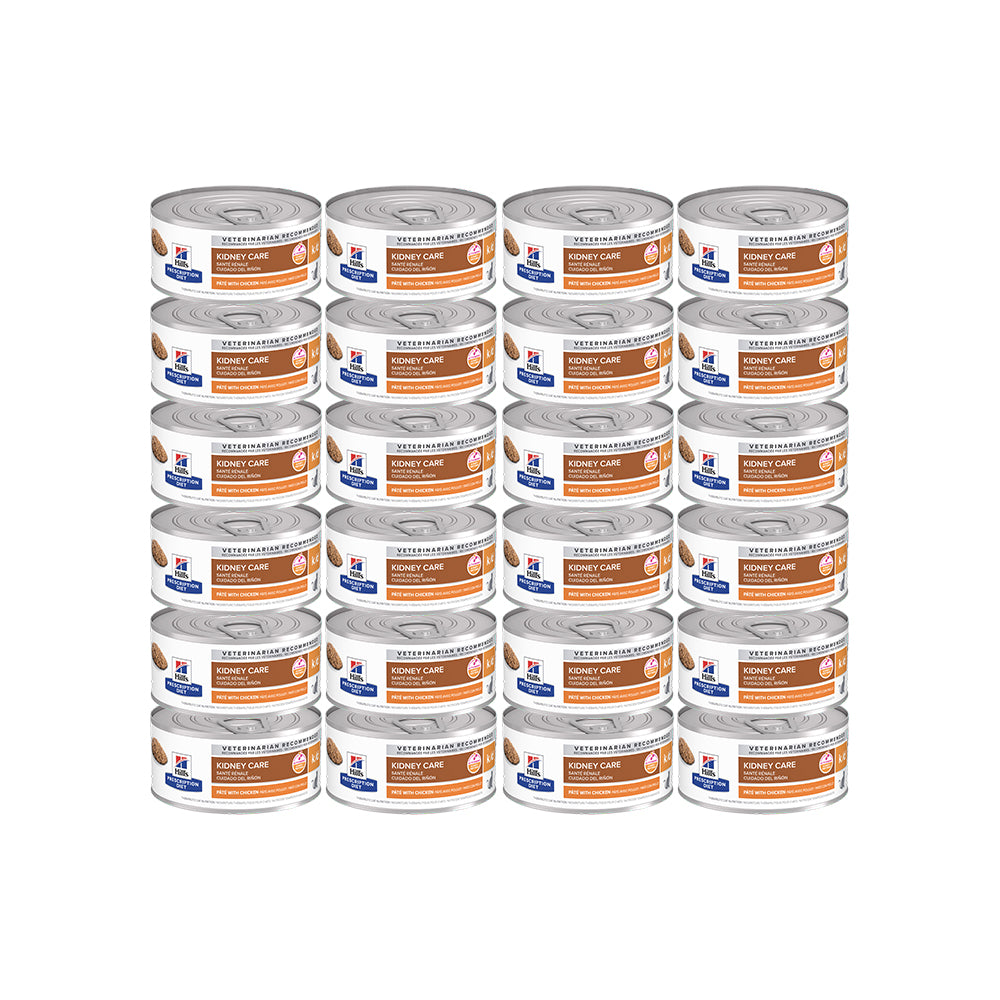 HILLS PRESCRIPTION DIET K/D Kidney Care Pâté with Chicken Wet Cat Food — 156g × 24 front packshot