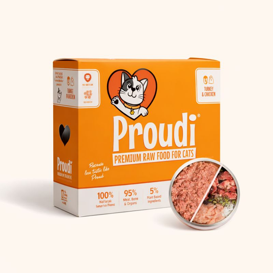 PROUDI Premium Frozen Turkey & Chicken Raw Cat Food 1.08Kg