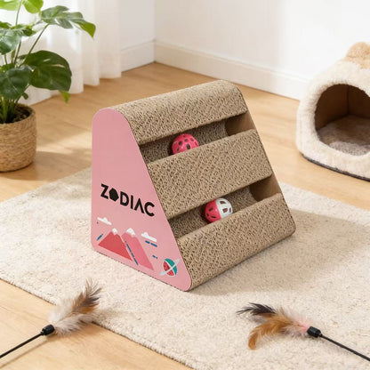 ZODIAC Watermelon Triangle Cat Scratcher with Balls 28x17x21cm