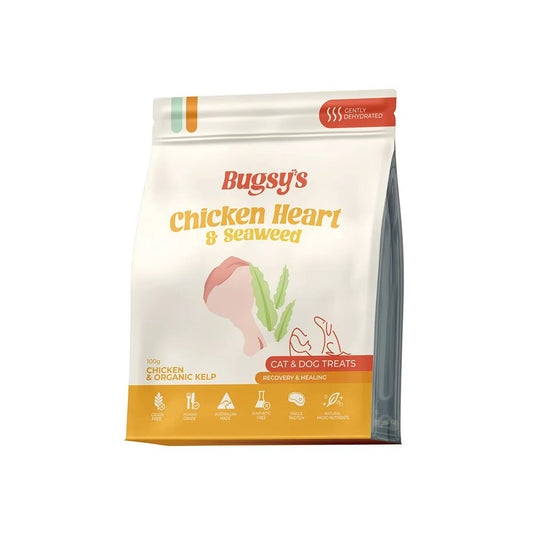 BUGSY'S Chicken Heart & Seaweed Pet Treats 100g