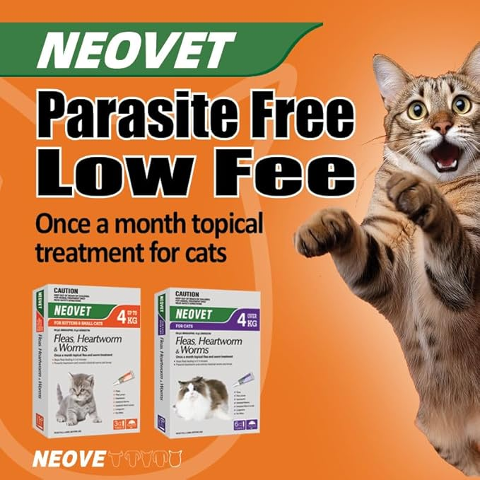 NEOVET Flea And Worming For Cats Over 4kg Purple