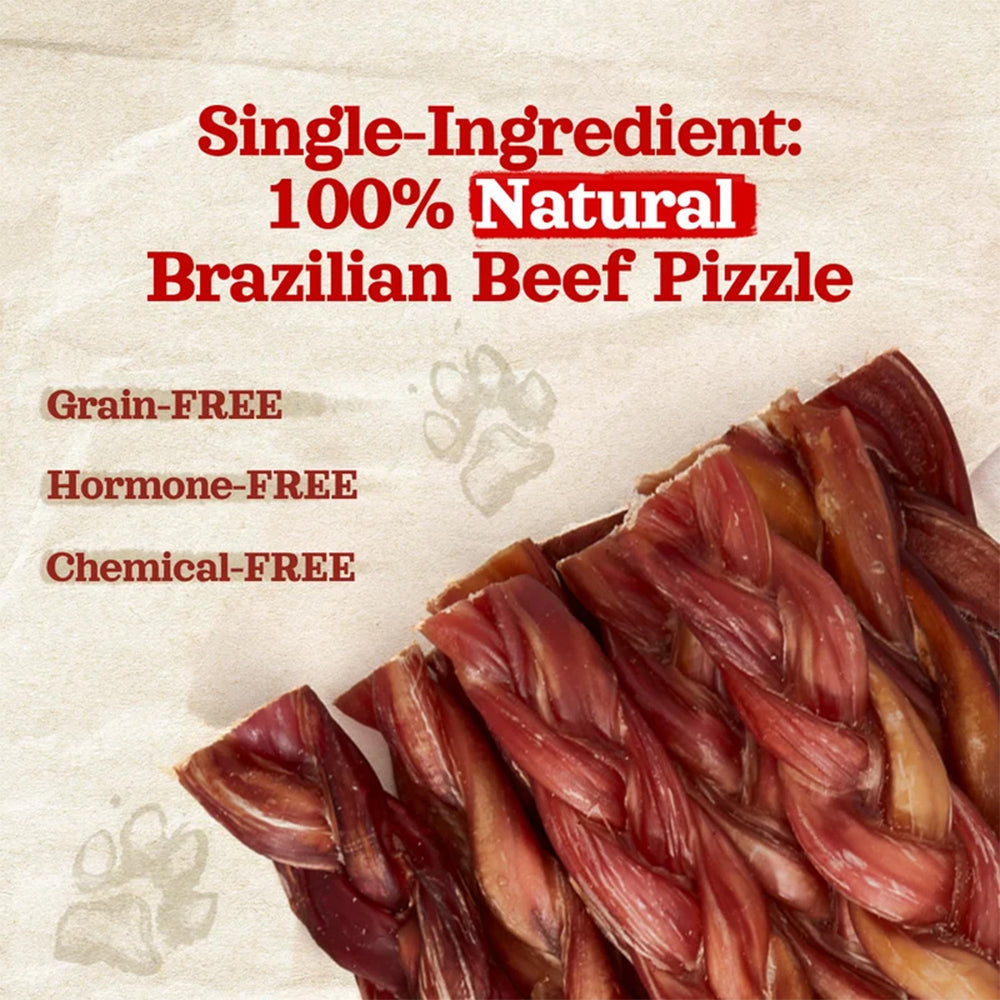 NATURAL FARM Braided Bully Sticks Triple-Braided Dental Chew Dog Treats product image