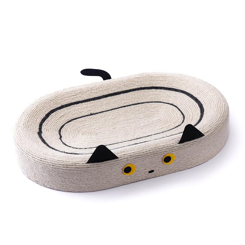 Cartoon Oval-shaped Extra Large Sisal Cat Scratcher - 61X40X9 cm