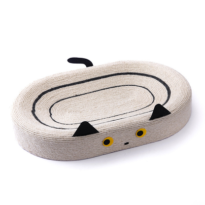 Cartoon Oval-shaped Extra Large Sisal Cat Scratcher - 61X40X9 cm