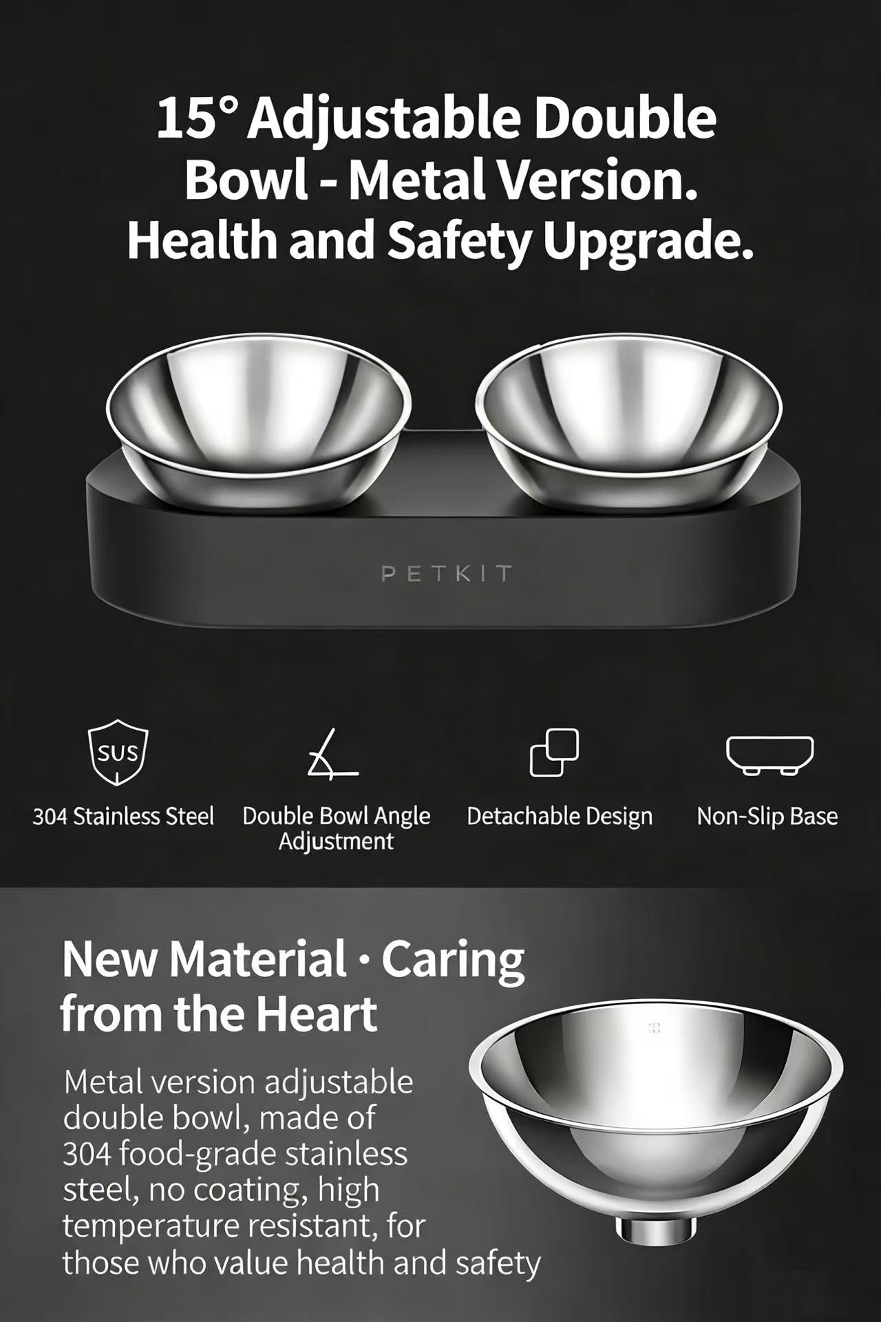 PETKIT Fresh Nano Metal Dual Bowl Pet Feeding Bowl