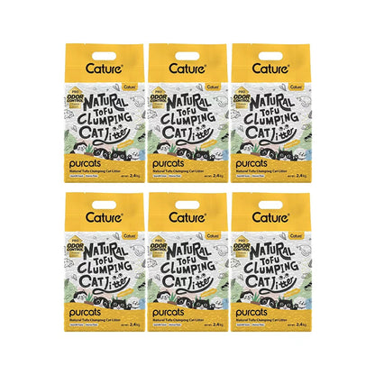 CATURE Original Tofu Clumping Cat Litter – Unscented, Fast Clumping, Low Tracking