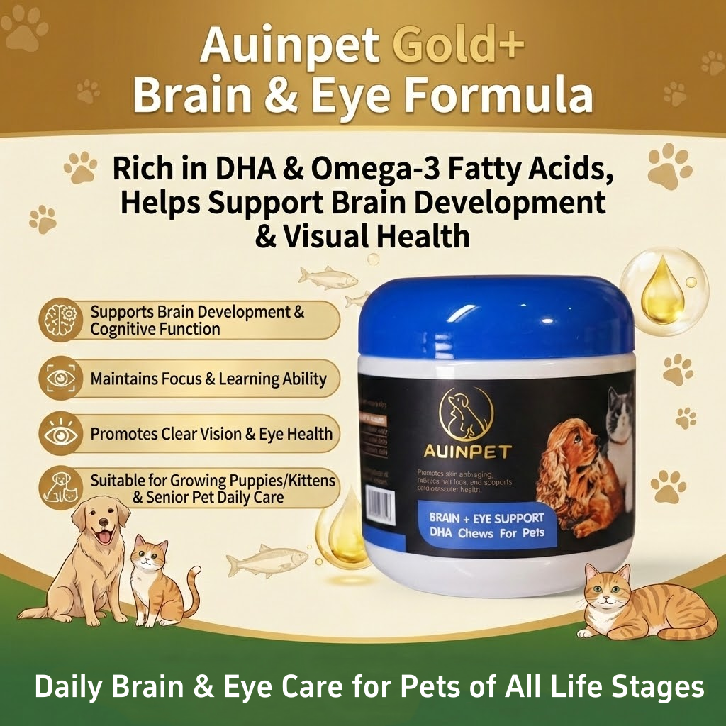 AUINPET Brain + Eye Support DHA Chews For Dogs & Cats 180g