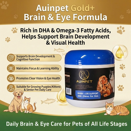 AUINPET Brain + Eye Support DHA Chews For Dogs & Cats 180g