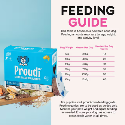 PROUDI Premium Frozen Ocean Combo & Turkey Raw Dog Food 2.4kg