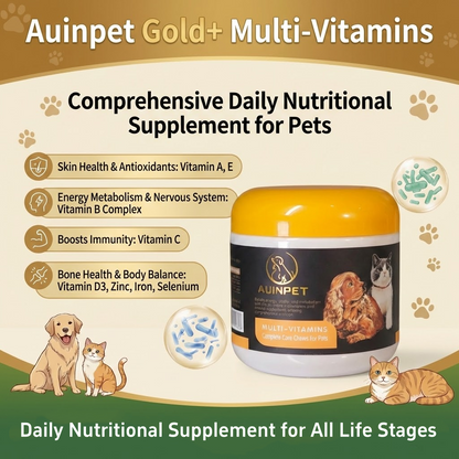 AUINPET Multi - Vitamins Complete Care Chews For Dogs & Cats 180g
