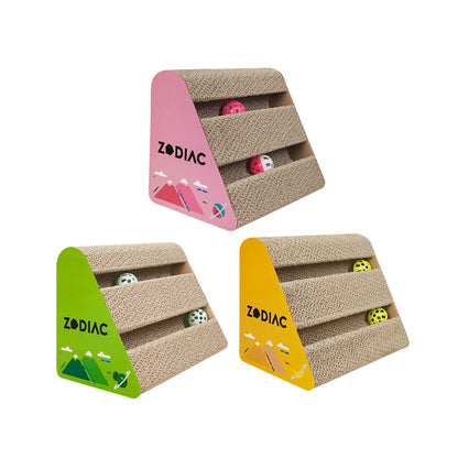ZODIAC Triangle Cat Scratcher with Balls 28x17x21cm