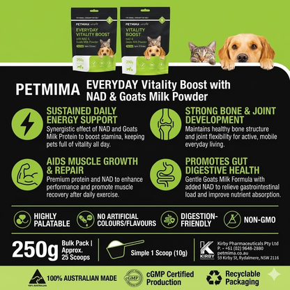 PETMIMA Vitality Boost + NAD & Goats Milk 250g