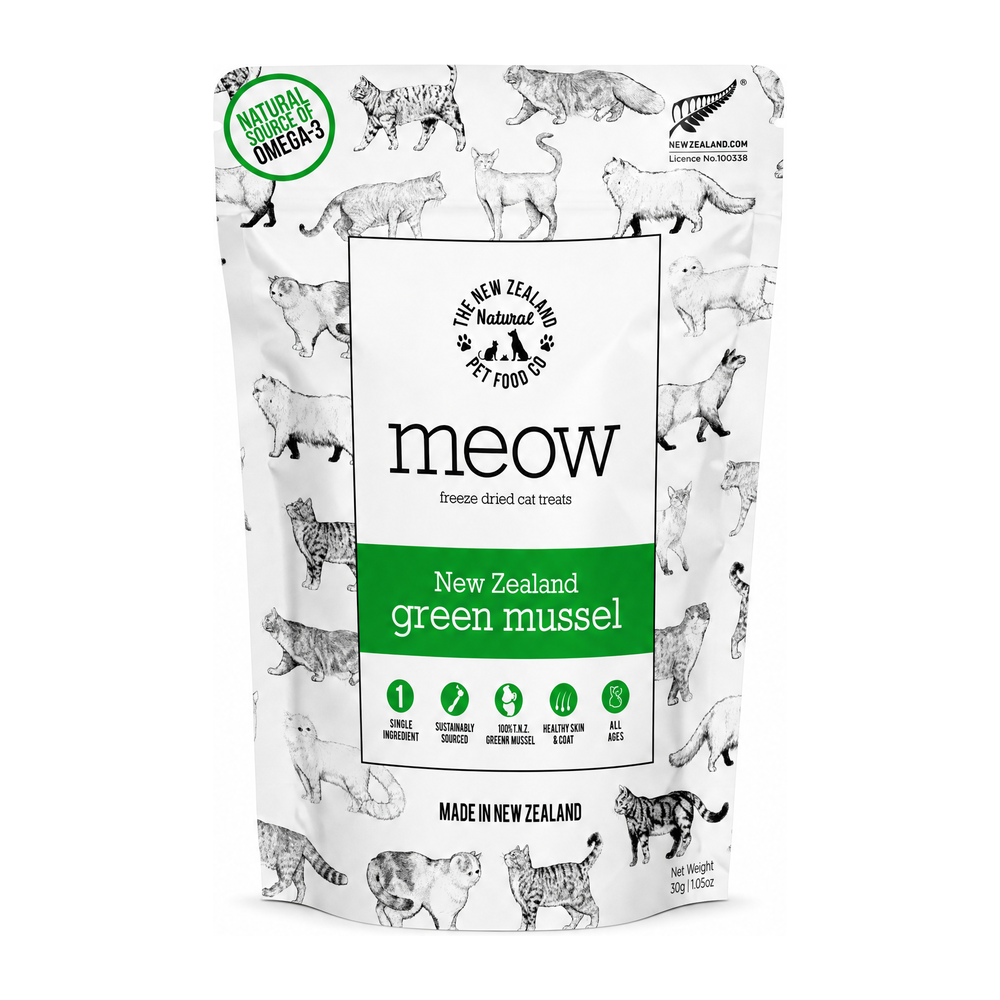 MEOW Green Lipped Mussels Freeze Dried Cat Treats 50g