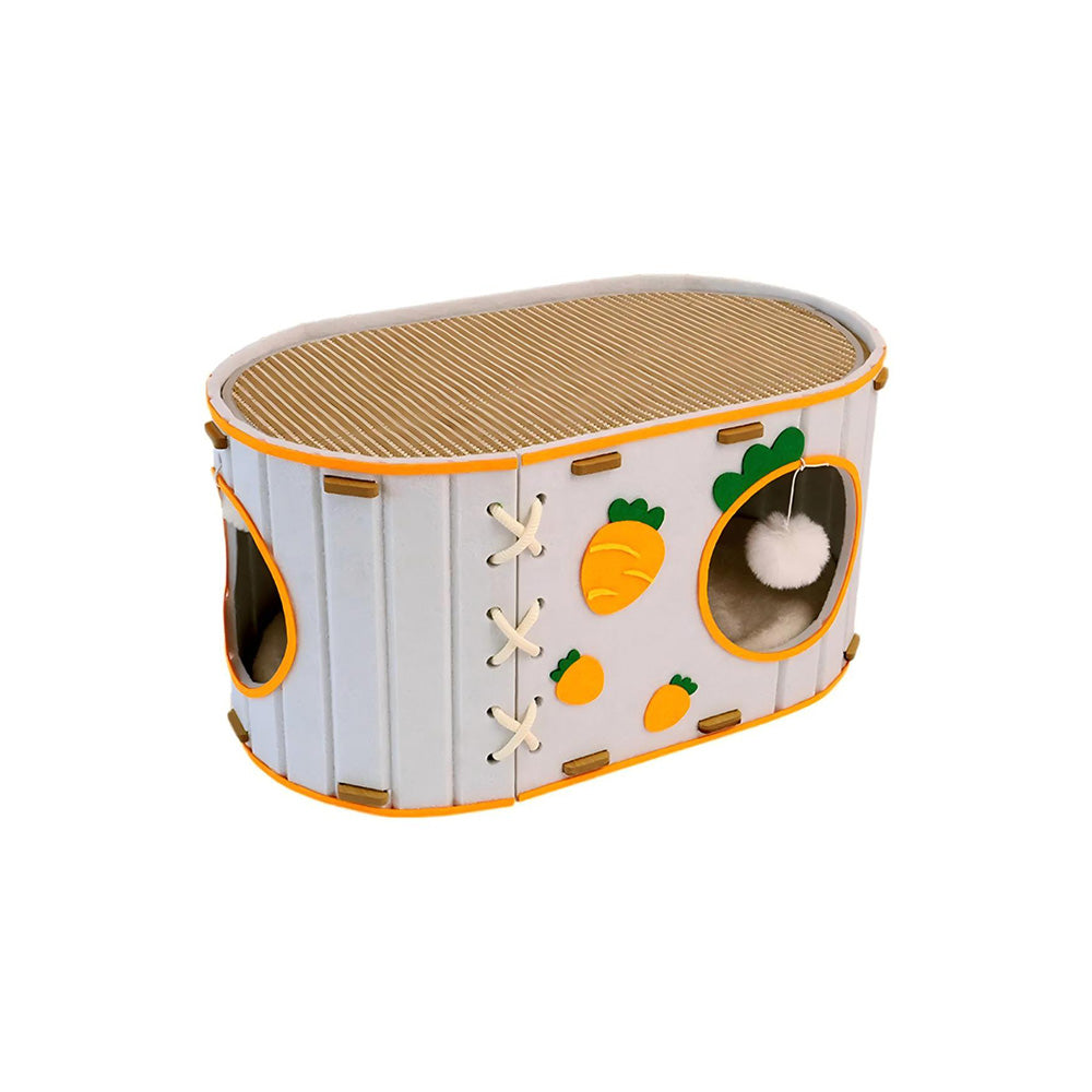 Assembled Carrot Barrel Felt Cat Bed