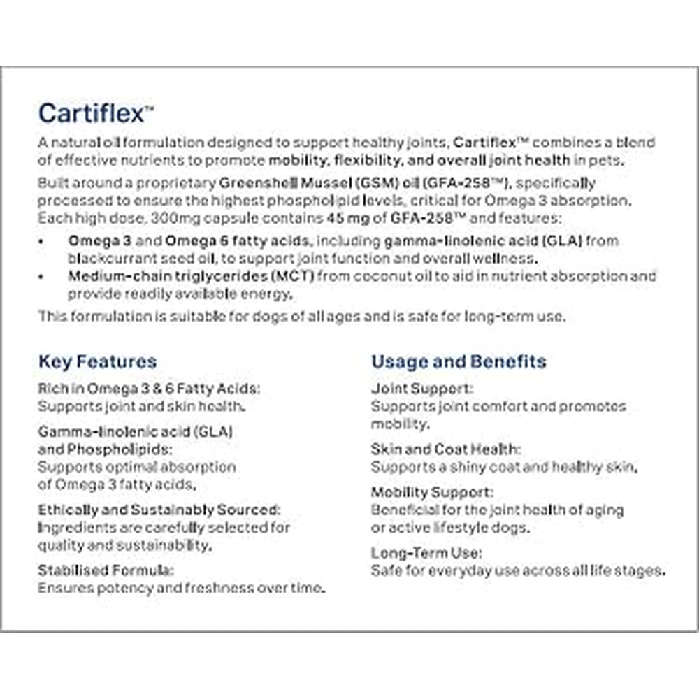 CARTIFLEX Joint Support Supplement for Dogs 56 Capsules