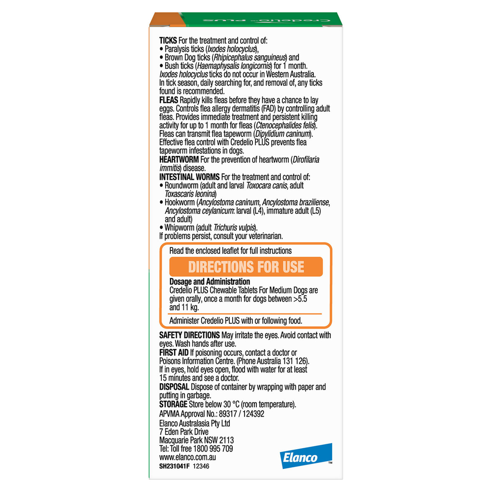 CREDELIO PLUS for Dogs 5.5-11kg Orange