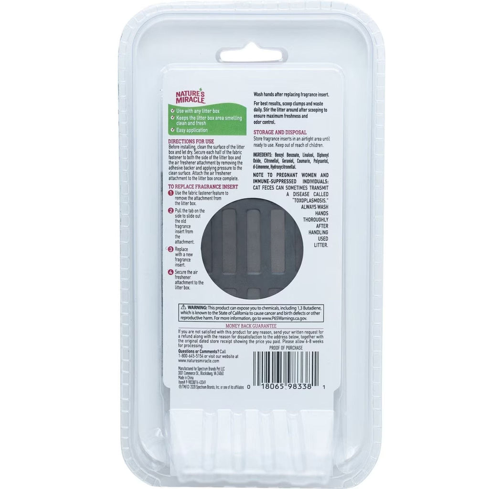 NATURE'S MIRACLE Litter Box Air Freshener Attachment