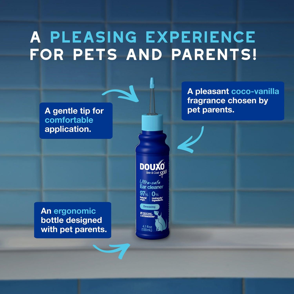 DOUXO Skin And Coat Spa Ultra Safe Dogs And Cats Ear Cleaner 120ml