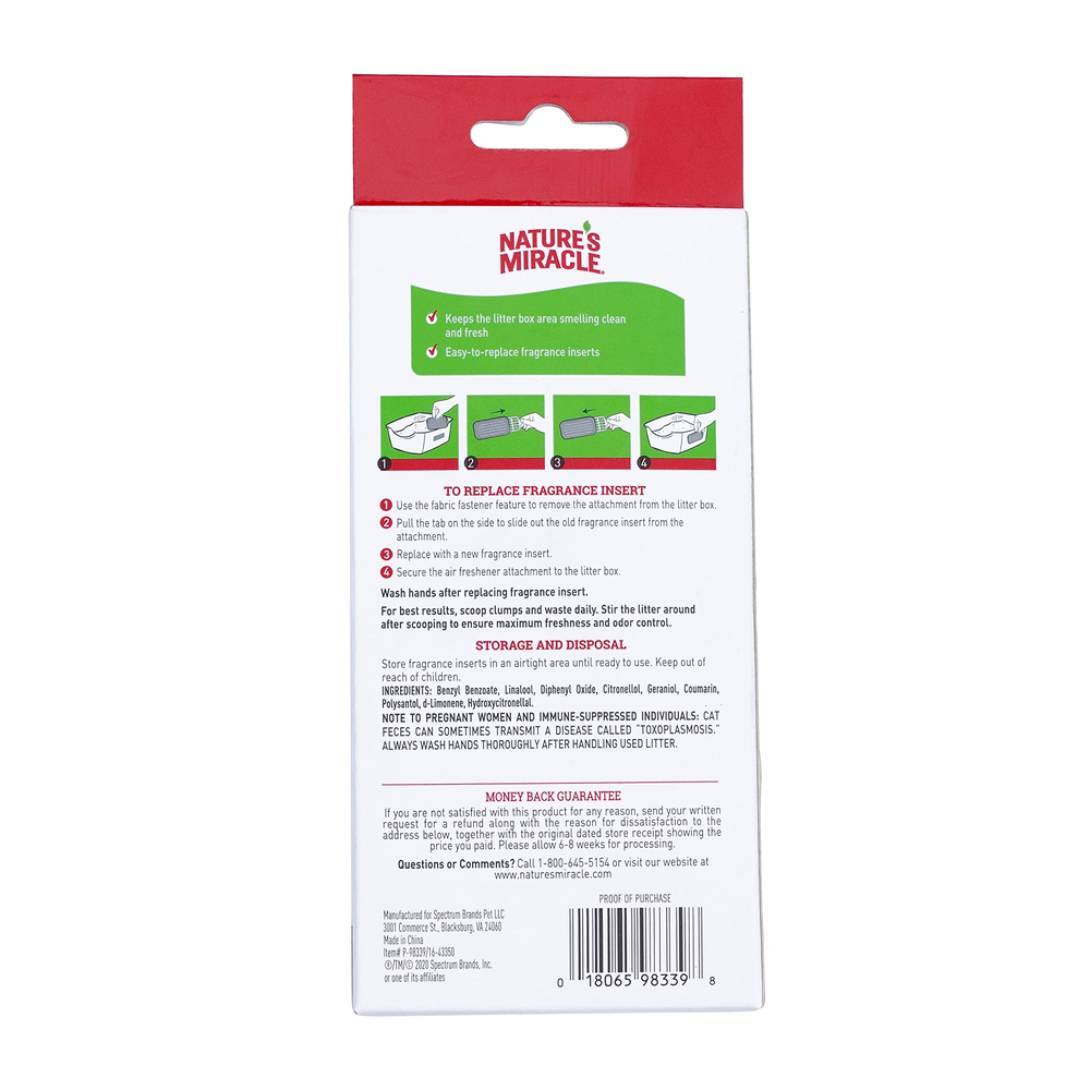 NATURE'S MIRACLE Litter Box Air Freshener Attachment