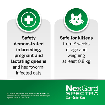 NEXGARD SPECTRA Flea, Tick & Worming Spot On For Cats 2.5-7.5kg