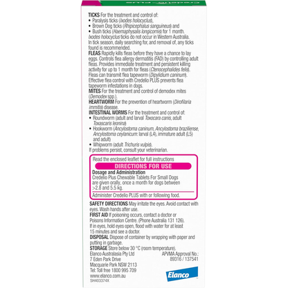 CREDELIO PLUS for Dogs 2.8-5.5kg Pink