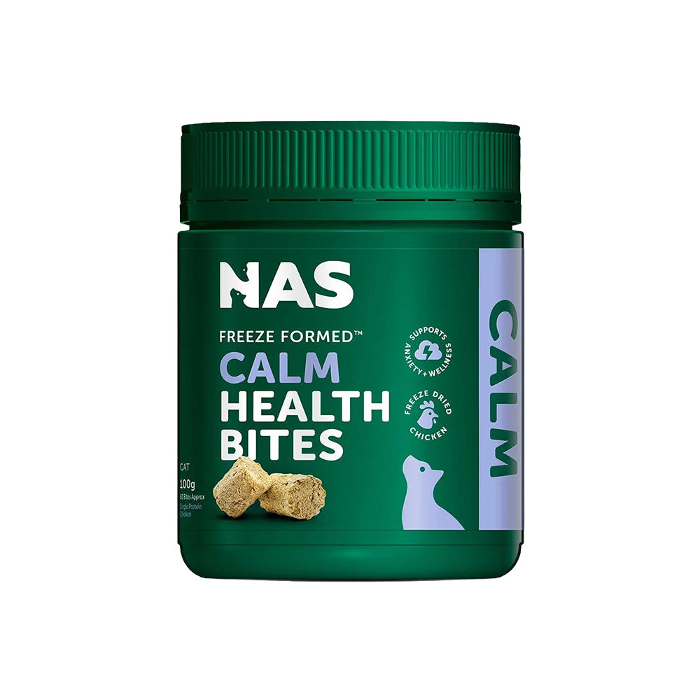 NATURAL ANIMAL SOLUTIONS Freeze Formed Feline Calm Health Bites For Cats – Product packaging and information image