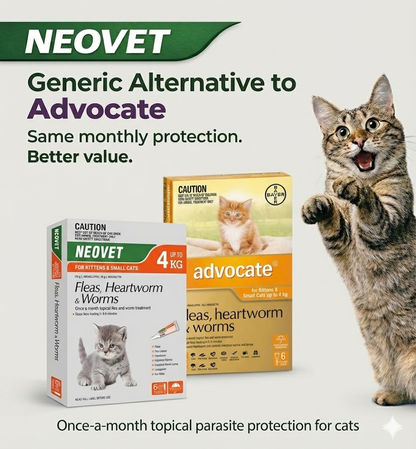 NEOVET Flea And Worming For Kitten & Small Cats Up To 4kg Orange