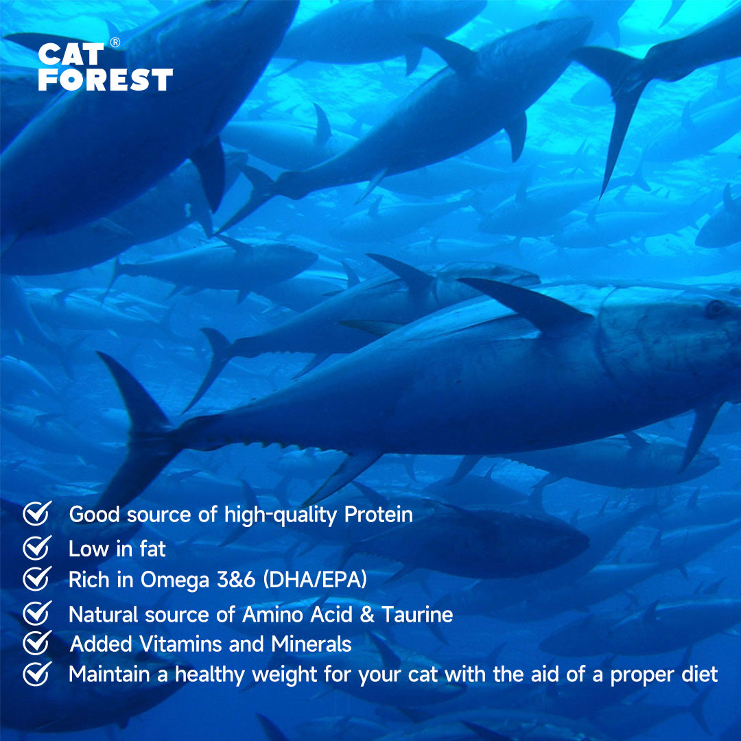 CAT FOREST Premium Tuna White Meat with Mussel in Gravy Canned Cat Food 85g