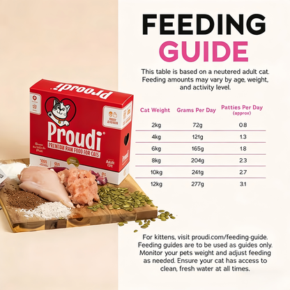 PROUDI Premium Frozen Red Combo Raw Cat Food 1.08kg