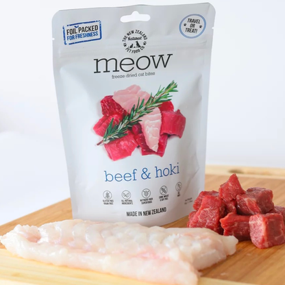 MEOW Beef & Hoki Fish Freeze Dried Cat Treats 50g