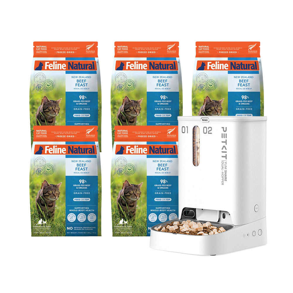 Feline Natural ×  Petkit Remote Feeding + Cloud Monitoring + Nutritional Freeze-Drying